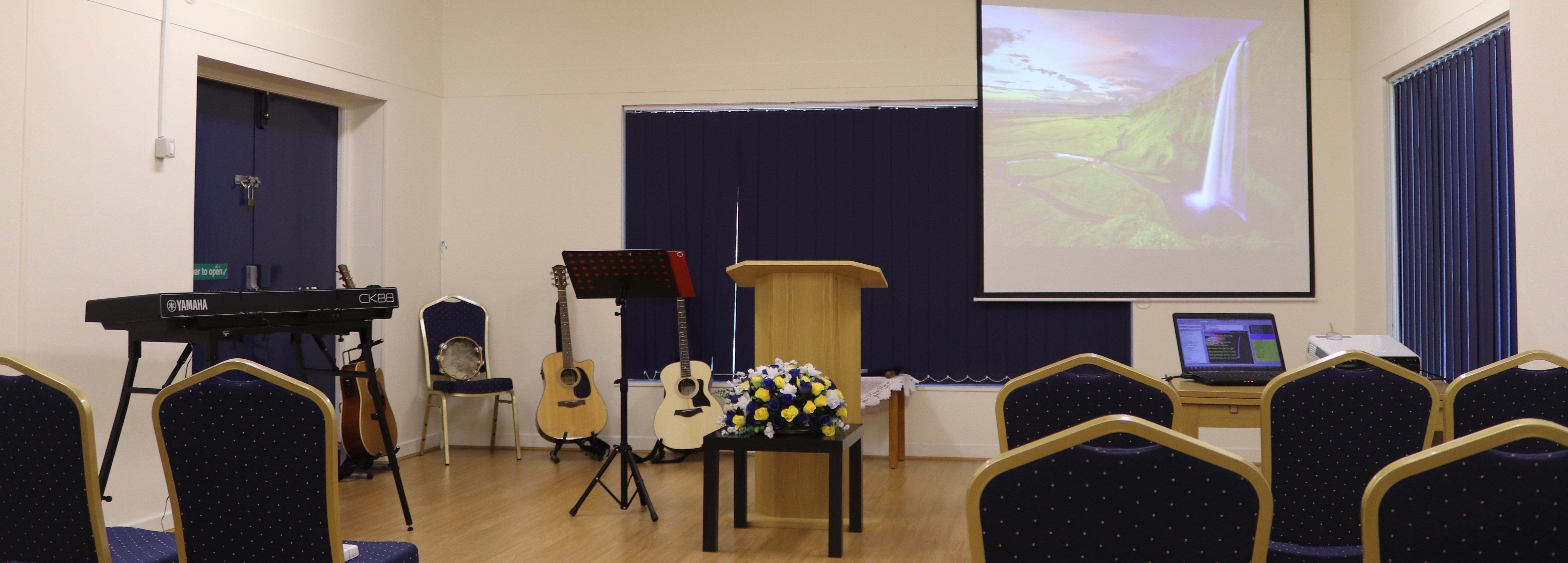 Photo of the inside of the church building.